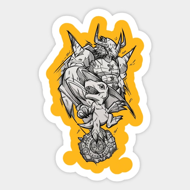 agumon Sticker by boxermaniac